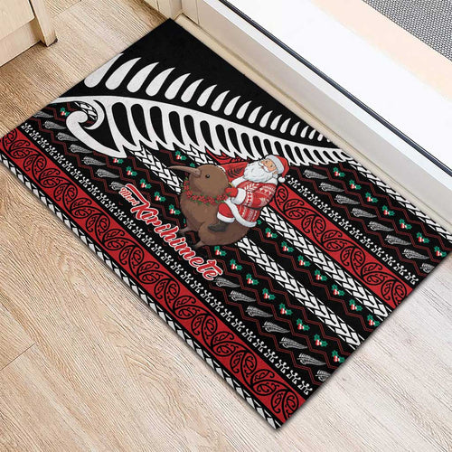 New Zealand Kiwi Santa Christmas Rubber Doormat He Wairua Kirihimete - Aussie Hoodie