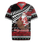 New Zealand Kiwi Santa Christmas Rugby Jersey He Wairua Kirihimete - Aussie Hoodie