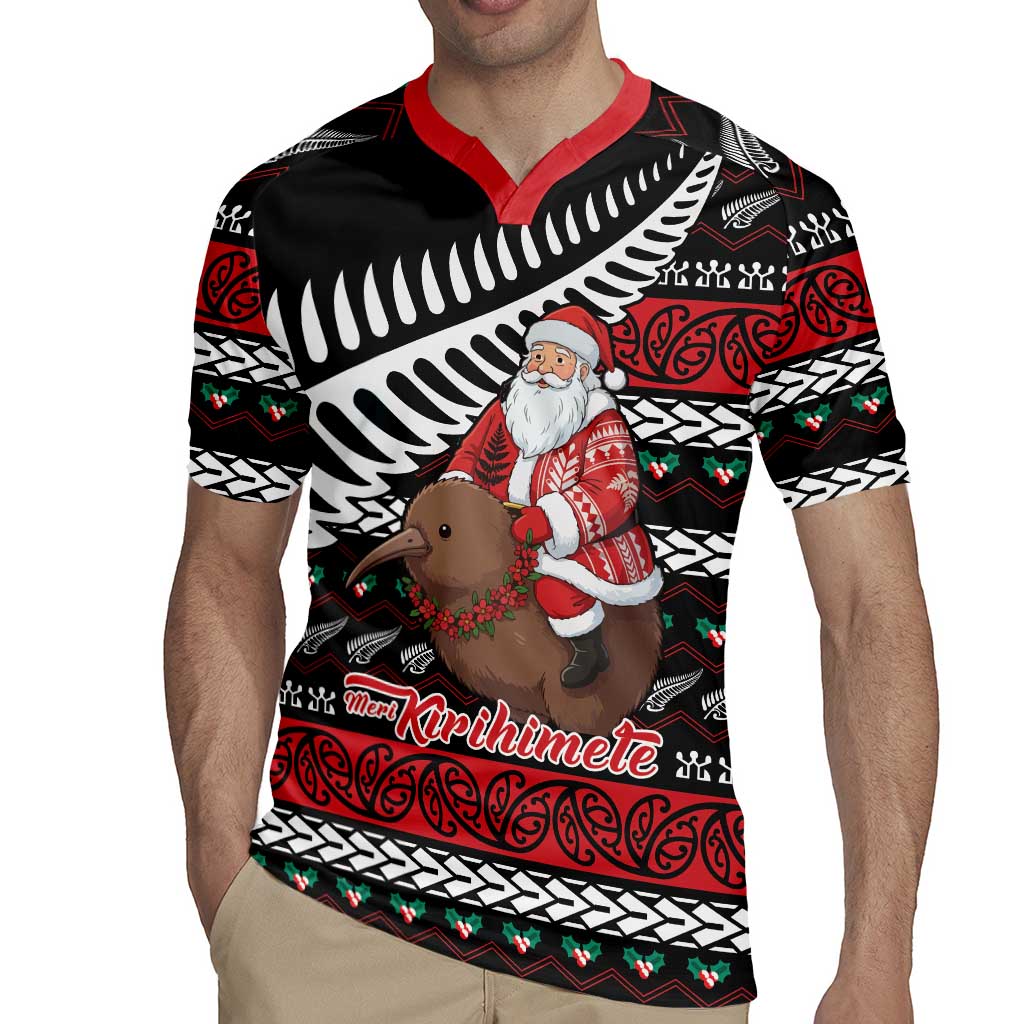 New Zealand Kiwi Santa Christmas Rugby Jersey He Wairua Kirihimete - Aussie Hoodie