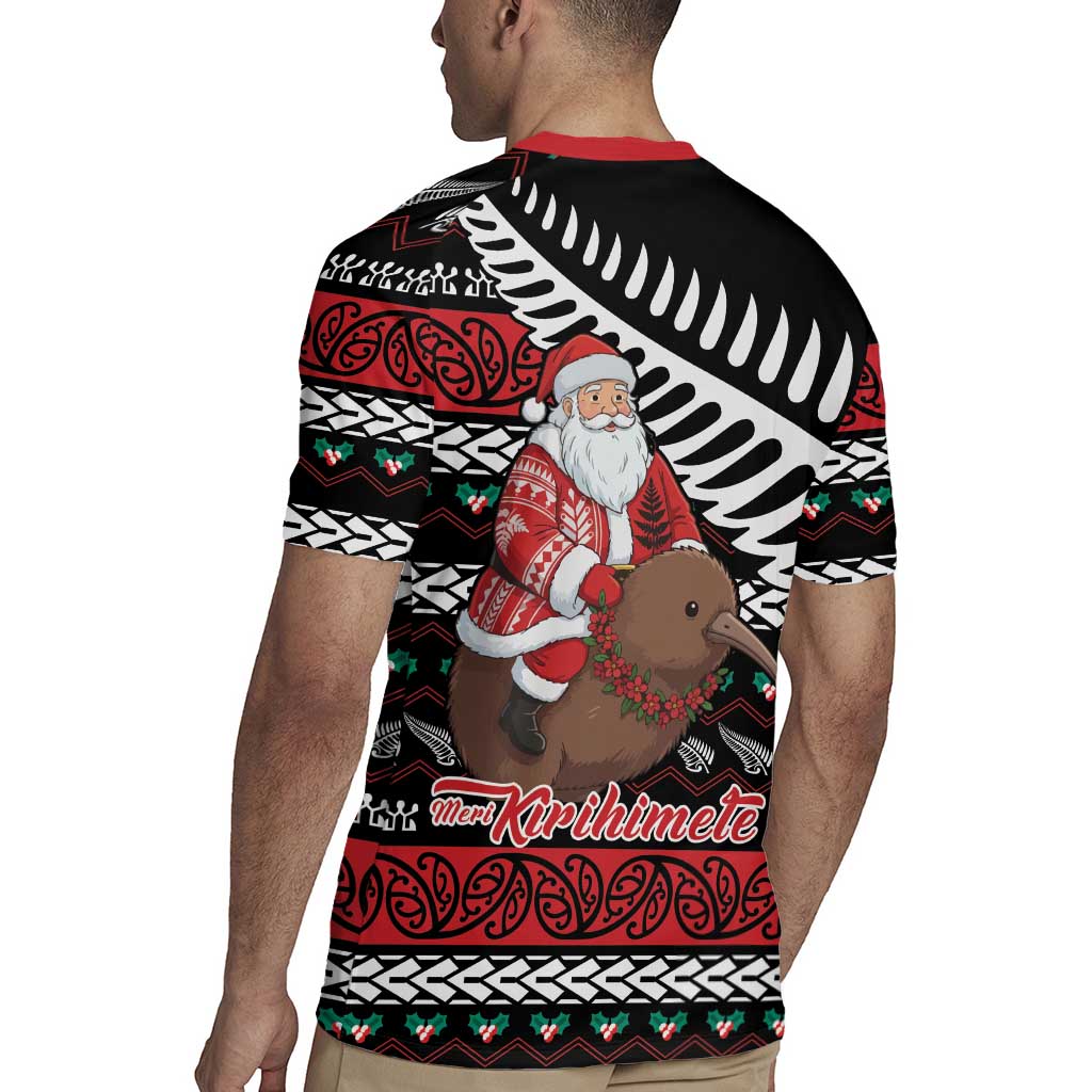 New Zealand Kiwi Santa Christmas Rugby Jersey He Wairua Kirihimete - Aussie Hoodie