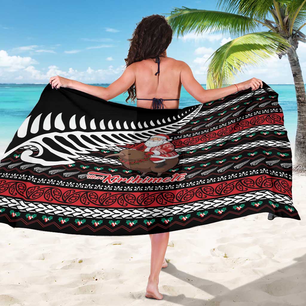 New Zealand Kiwi Santa Christmas Sarong He Wairua Kirihimete - Aussie Hoodie