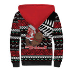 New Zealand Kiwi Santa Christmas Sherpa Hoodie He Wairua Kirihimete - Aussie Hoodie