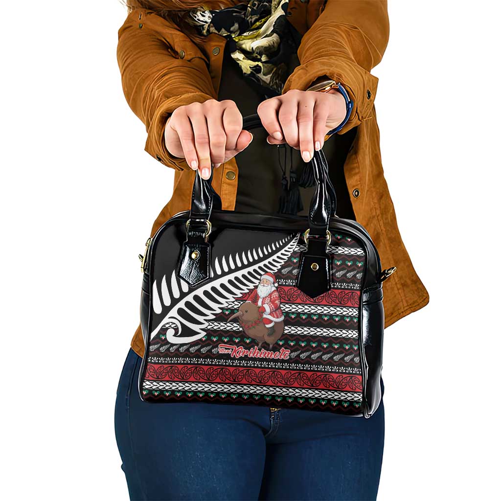 New Zealand Kiwi Santa Christmas Shoulder Handbag He Wairua Kirihimete - Aussie Hoodie