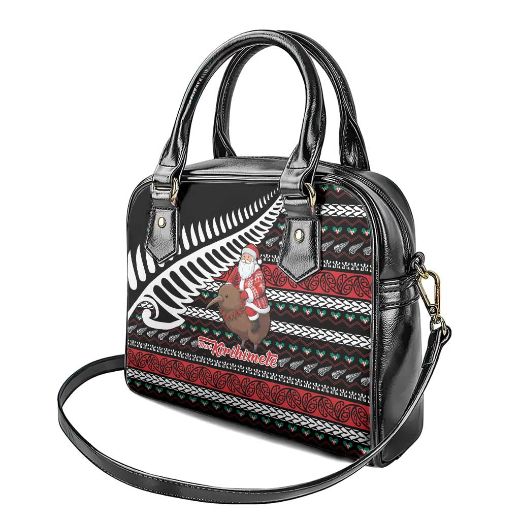 New Zealand Kiwi Santa Christmas Shoulder Handbag He Wairua Kirihimete - Aussie Hoodie