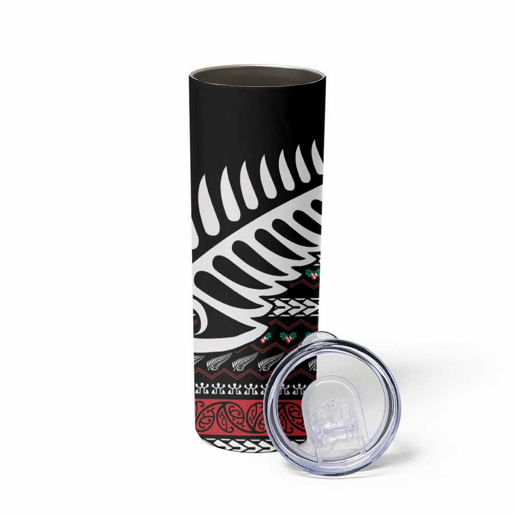 New Zealand Kiwi Santa Christmas Skinny Tumbler He Wairua Kirihimete - Aussie Hoodie