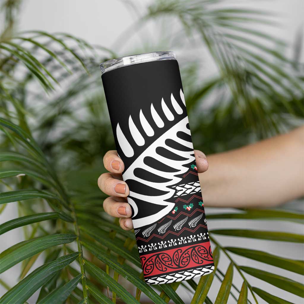 New Zealand Kiwi Santa Christmas Skinny Tumbler He Wairua Kirihimete - Aussie Hoodie