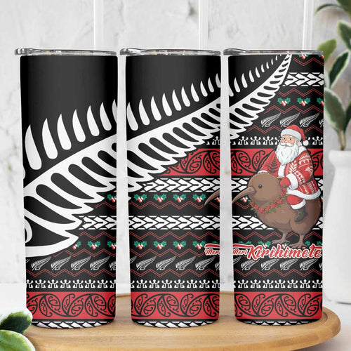 New Zealand Kiwi Santa Christmas Skinny Tumbler He Wairua Kirihimete - Aussie Hoodie