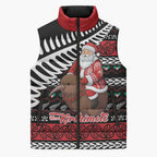 New Zealand Kiwi Santa Christmas Sleeveless Puffer Jacket He Wairua Kirihimete - Aussie Hoodie