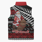 New Zealand Kiwi Santa Christmas Sleeveless Puffer Jacket He Wairua Kirihimete - Aussie Hoodie