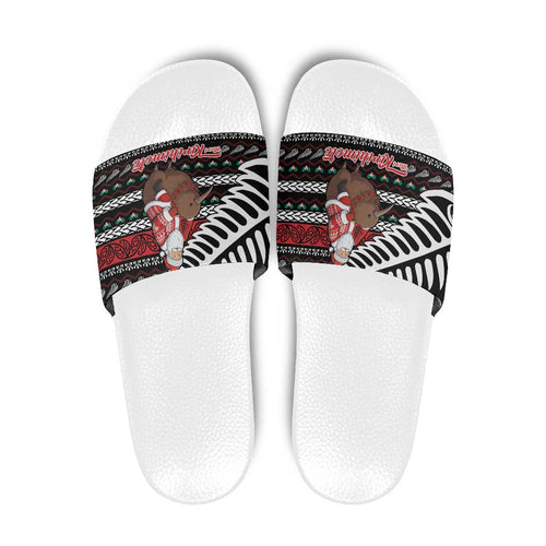 New Zealand Kiwi Santa Christmas Slide Sandals He Wairua Kirihimete - Aussie Hoodie