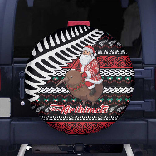 New Zealand Kiwi Santa Christmas Spare Tire Cover He Wairua Kirihimete - Aussie Hoodie