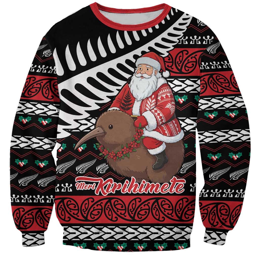 New Zealand Kiwi Santa Christmas Sweatshirt He Wairua Kirihimete - Aussie Hoodie