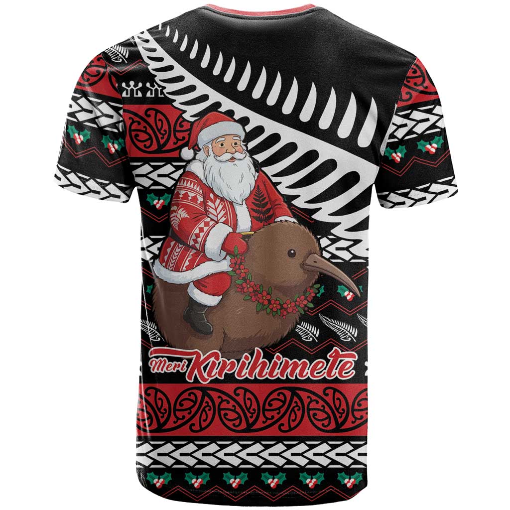 New Zealand Kiwi Santa Christmas T Shirt He Wairua Kirihimete - Aussie Hoodie