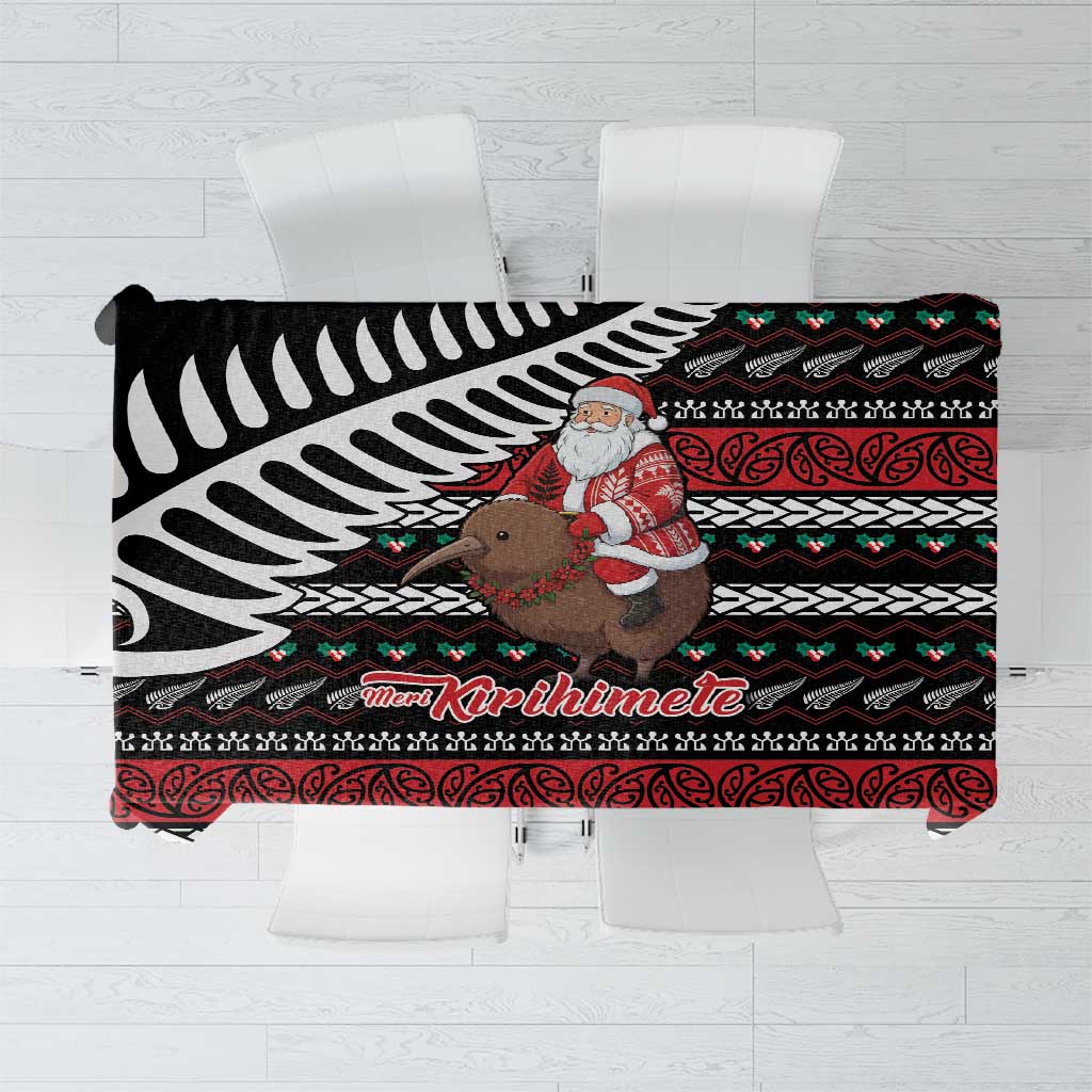 New Zealand Kiwi Santa Christmas Tablecloth He Wairua Kirihimete - Aussie Hoodie
