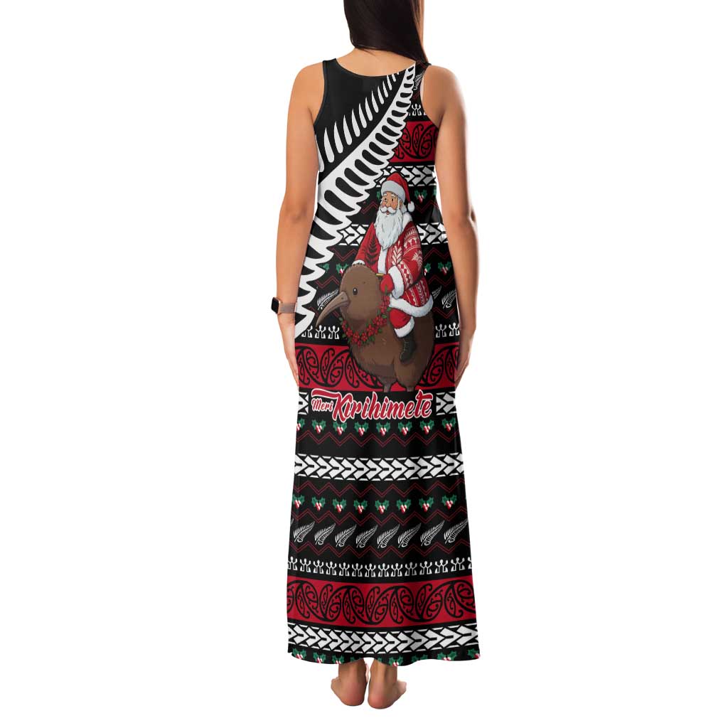 New Zealand Kiwi Santa Christmas Tank Maxi Dress He Wairua Kirihimete - Aussie Hoodie