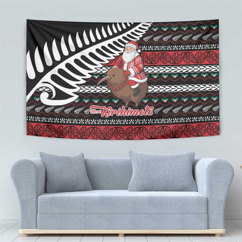 New Zealand Kiwi Santa Christmas Tapestry He Wairua Kirihimete - Aussie Hoodie
