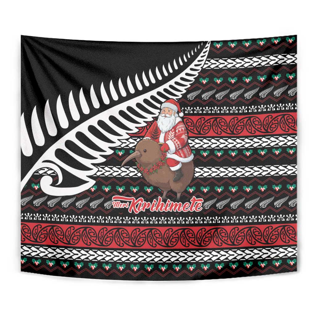 New Zealand Kiwi Santa Christmas Tapestry He Wairua Kirihimete - Aussie Hoodie