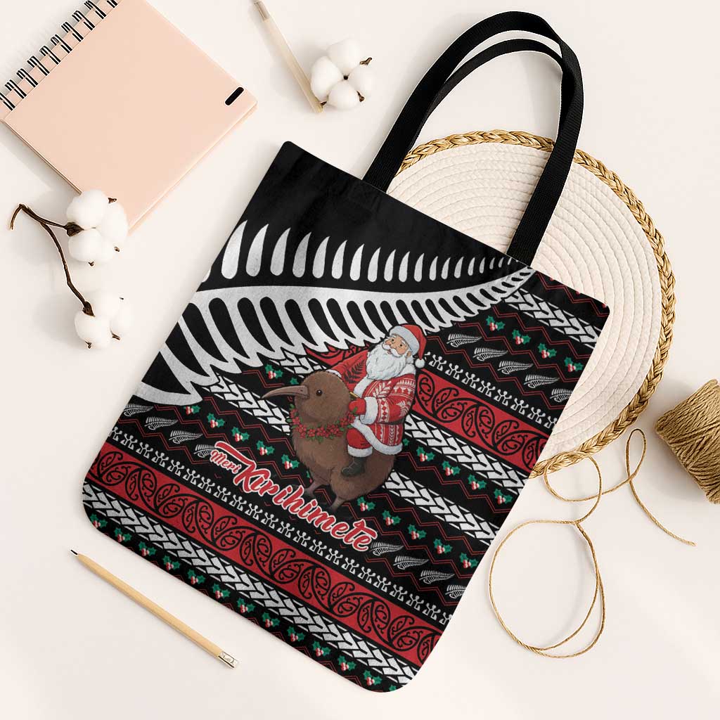 New Zealand Kiwi Santa Christmas Tote Bag He Wairua Kirihimete - Aussie Hoodie