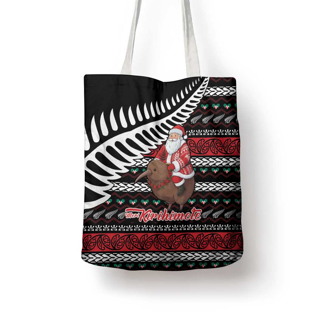New Zealand Kiwi Santa Christmas Tote Bag He Wairua Kirihimete - Aussie Hoodie