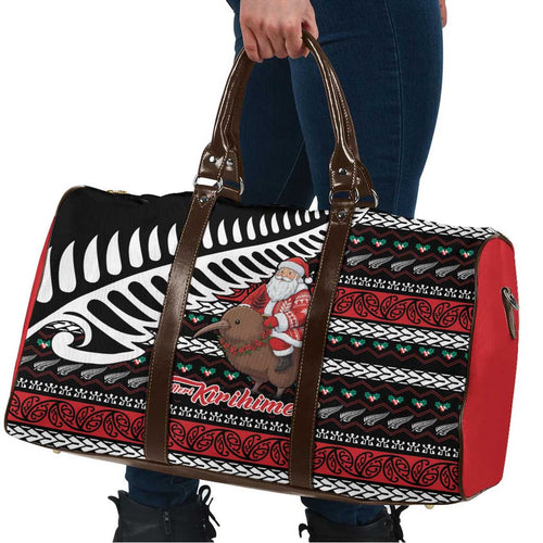 New Zealand Kiwi Santa Christmas Travel Bag He Wairua Kirihimete - Aussie Hoodie