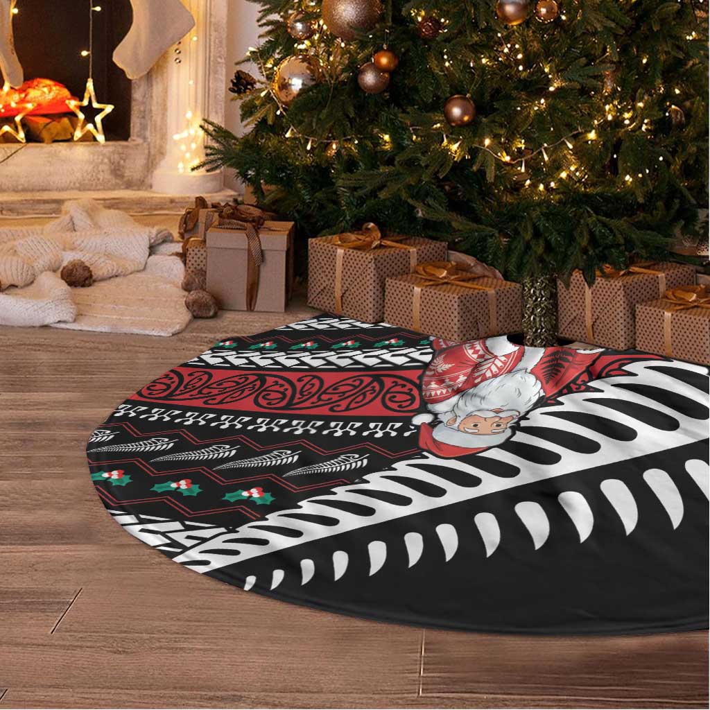 New Zealand Kiwi Santa Christmas Tree Skirt He Wairua Kirihimete - Aussie Hoodie