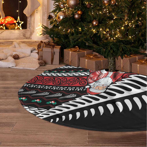 New Zealand Kiwi Santa Christmas Tree Skirt He Wairua Kirihimete - Aussie Hoodie