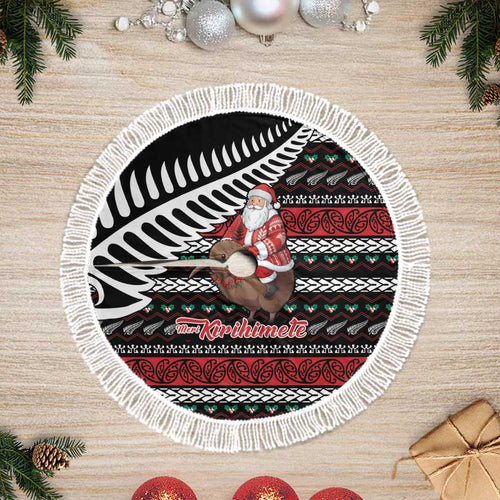 New Zealand Kiwi Santa Christmas Tree Skirt He Wairua Kirihimete - Aussie Hoodie