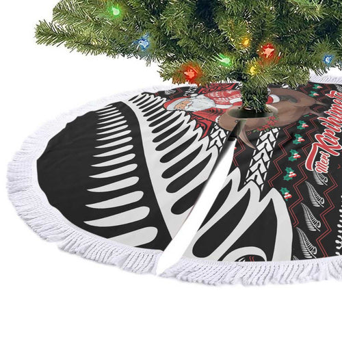 New Zealand Kiwi Santa Christmas Tree Skirt He Wairua Kirihimete - Aussie Hoodie
