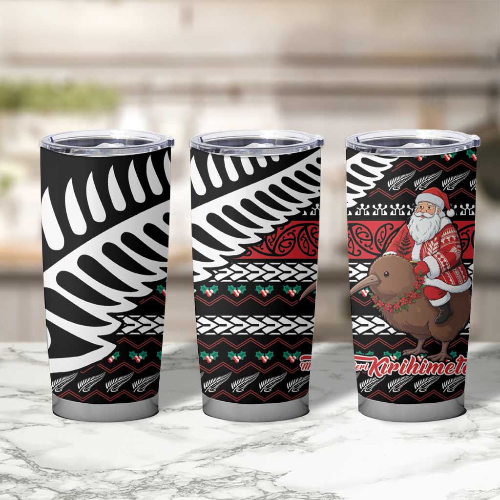 New Zealand Kiwi Santa Christmas Tumbler Cup He Wairua Kirihimete - Aussie Hoodie