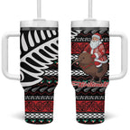 New Zealand Kiwi Santa Christmas Tumbler With Handle He Wairua Kirihimete - Aussie Hoodie