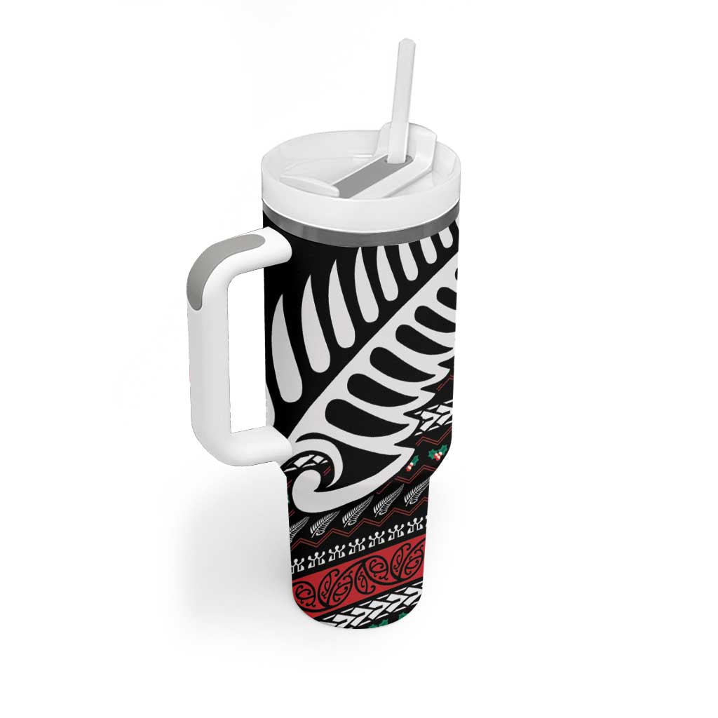 New Zealand Kiwi Santa Christmas Tumbler With Handle He Wairua Kirihimete - Aussie Hoodie