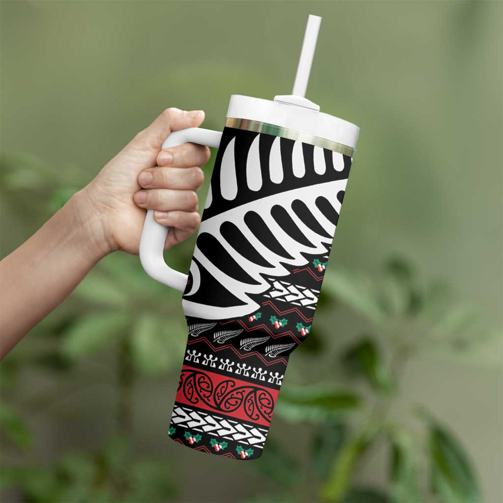 New Zealand Kiwi Santa Christmas Tumbler With Handle He Wairua Kirihimete - Aussie Hoodie