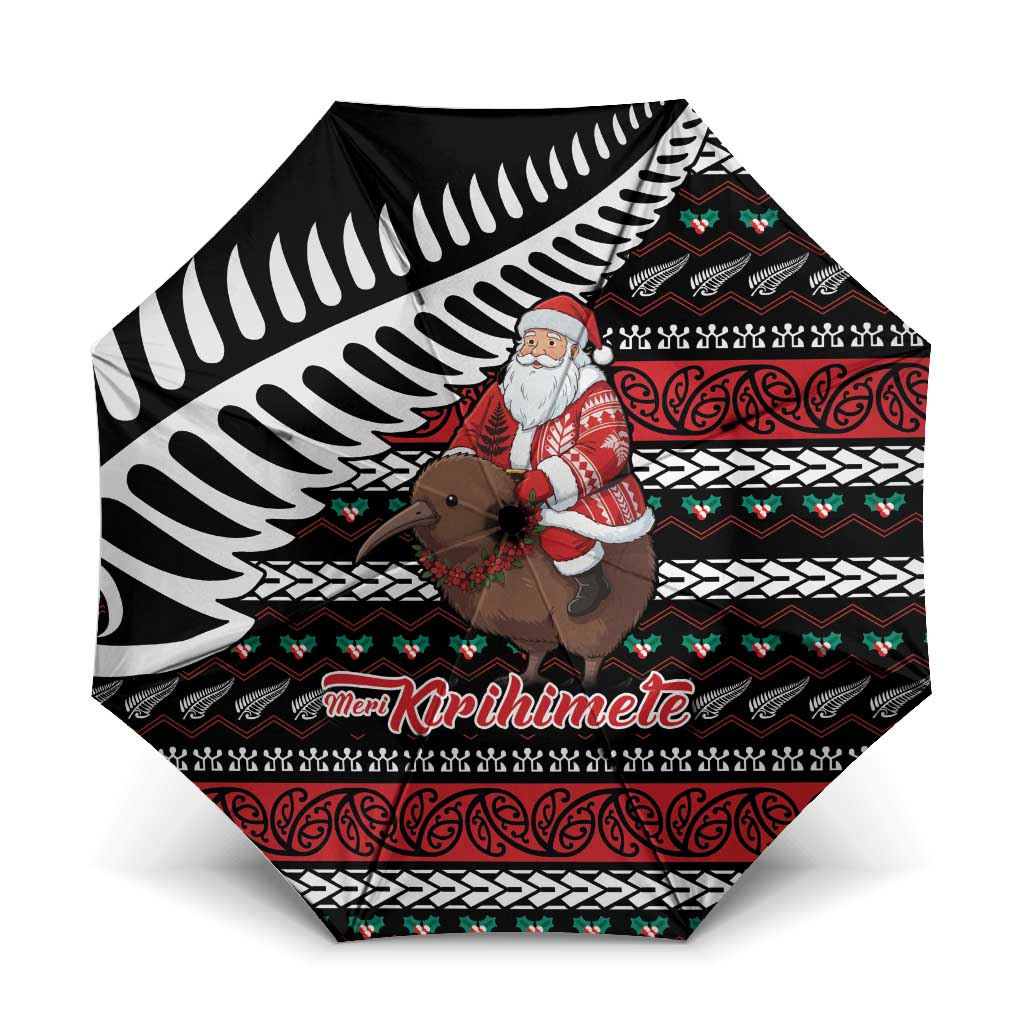 New Zealand Kiwi Santa Christmas Umbrella He Wairua Kirihimete - Aussie Hoodie