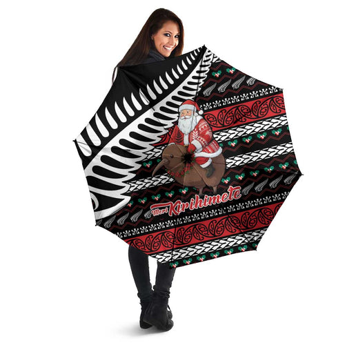 New Zealand Kiwi Santa Christmas Umbrella He Wairua Kirihimete - Aussie Hoodie