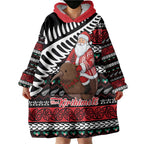 New Zealand Kiwi Santa Christmas Wearable Blanket Hoodie He Wairua Kirihimete - Aussie Hoodie