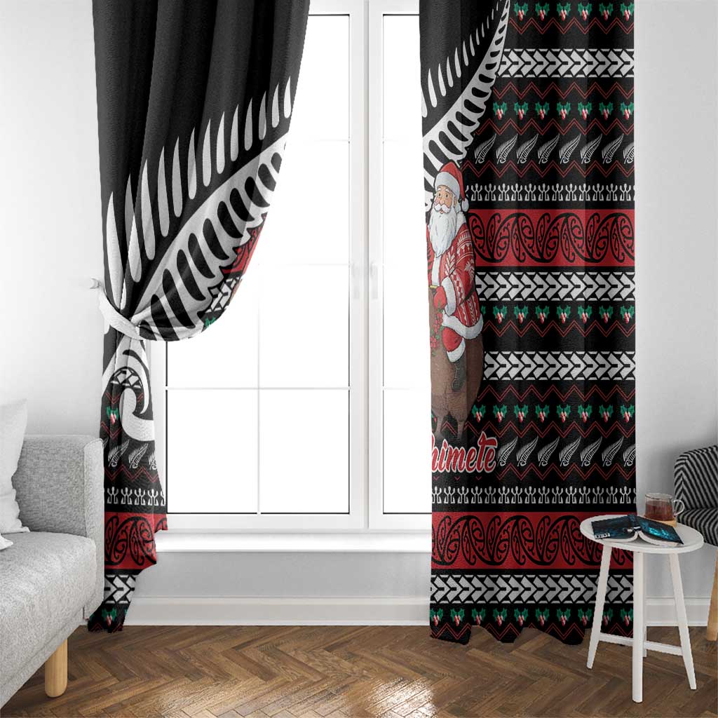 New Zealand Kiwi Santa Christmas Window Curtain He Wairua Kirihimete - Aussie Hoodie