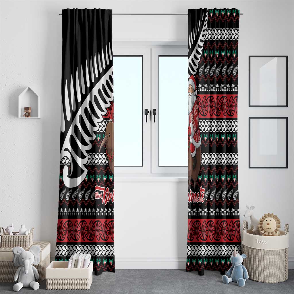 New Zealand Kiwi Santa Christmas Window Curtain He Wairua Kirihimete - Aussie Hoodie