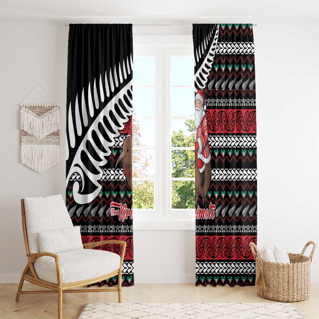 New Zealand Kiwi Santa Christmas Window Curtain He Wairua Kirihimete - Aussie Hoodie