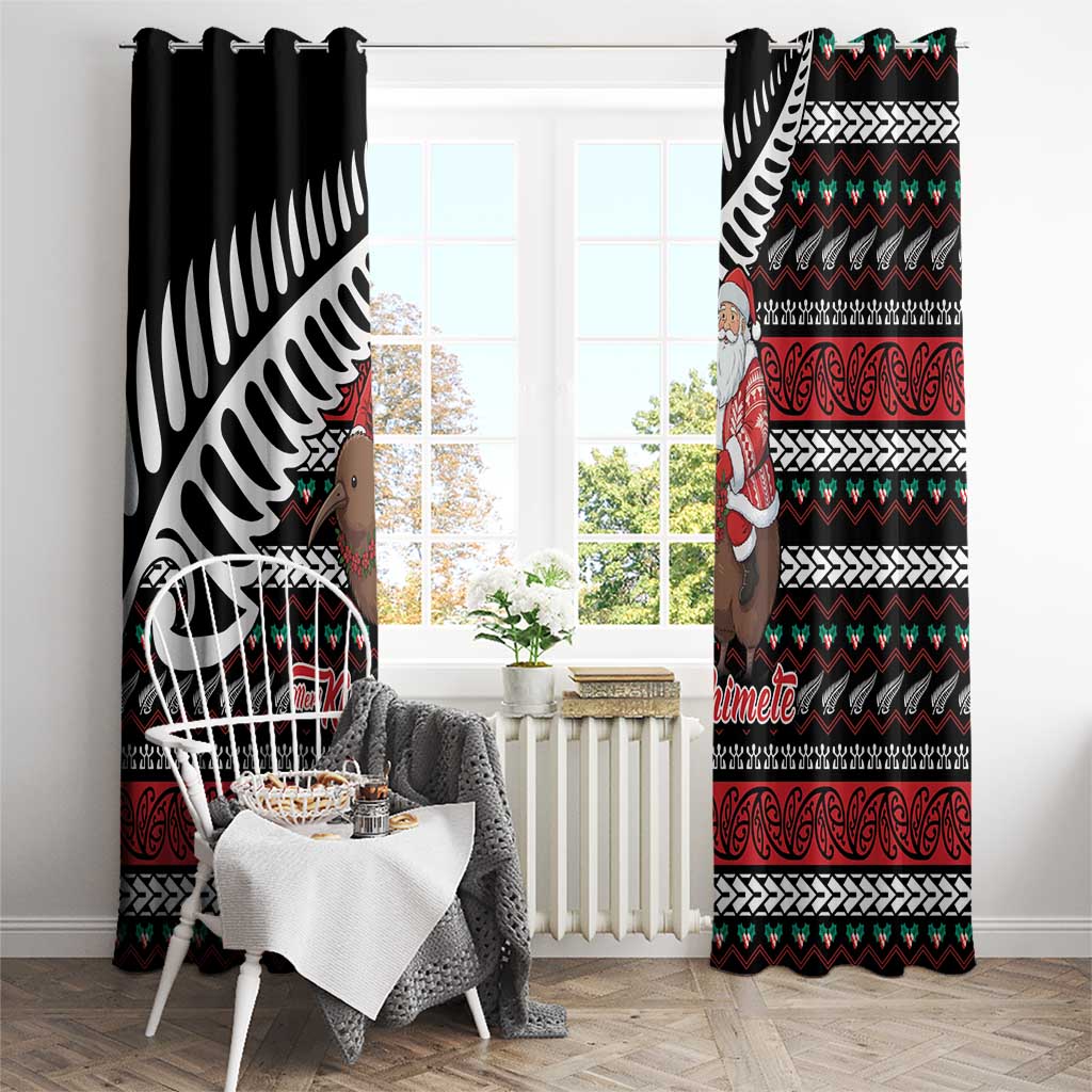 New Zealand Kiwi Santa Christmas Window Curtain He Wairua Kirihimete - Aussie Hoodie