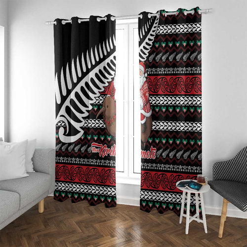 New Zealand Kiwi Santa Christmas Window Curtain He Wairua Kirihimete - Aussie Hoodie