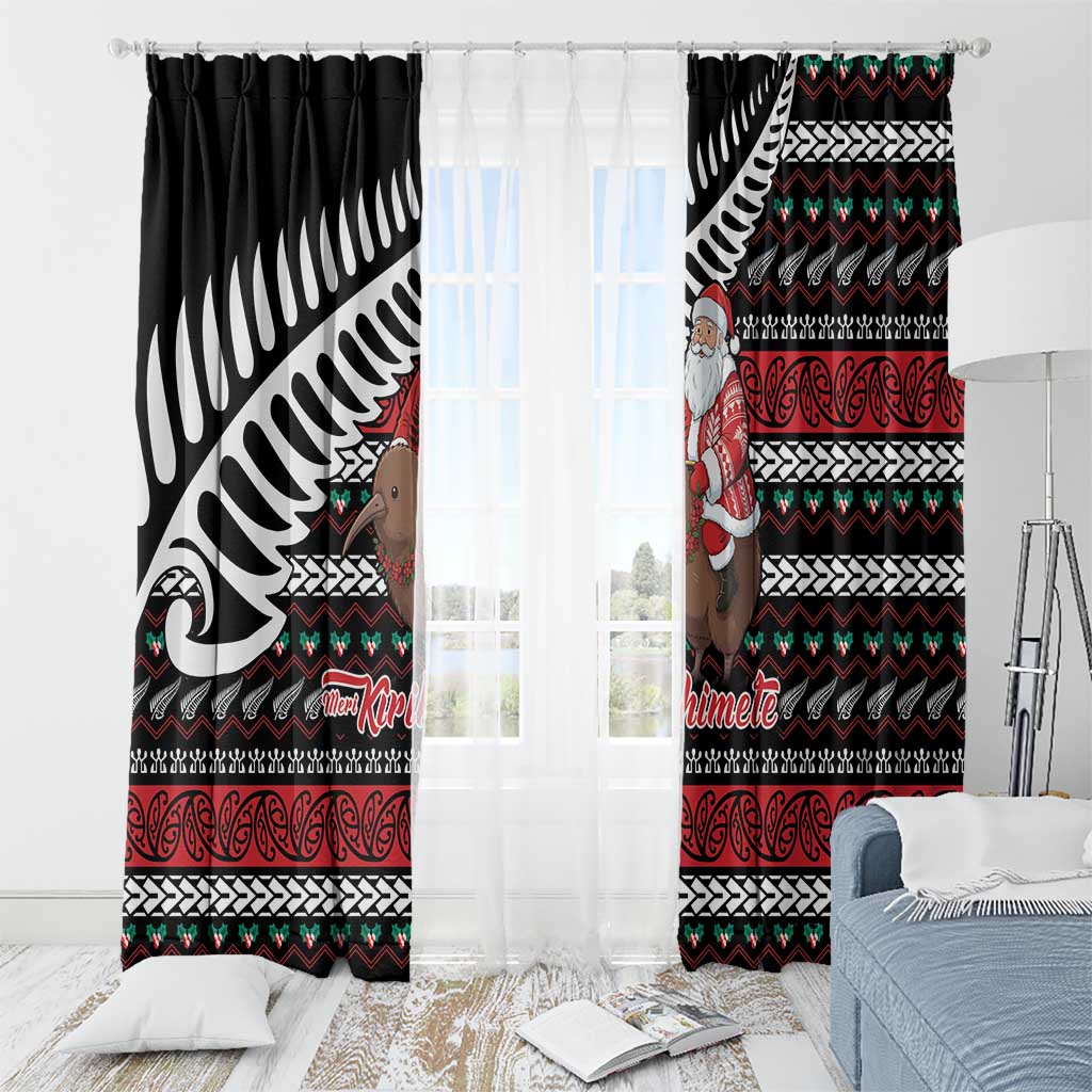 New Zealand Kiwi Santa Christmas Window Curtain He Wairua Kirihimete - Aussie Hoodie