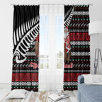 New Zealand Kiwi Santa Christmas Window Curtain He Wairua Kirihimete - Aussie Hoodie