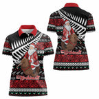 New Zealand Kiwi Santa Christmas Women Polo Shirt He Wairua Kirihimete - Aussie Hoodie
