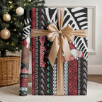 New Zealand Kiwi Santa Christmas Wrapping Paper He Wairua Kirihimete - Aussie Hoodie