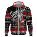 New Zealand Kiwi Santa Christmas Zip Hoodie He Wairua Kirihimete - Aussie Hoodie