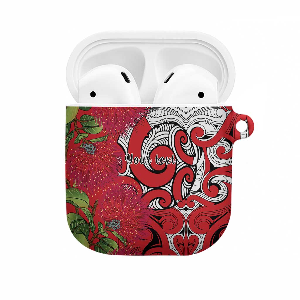 Personalised New Zealand Koru Pohutukawa AirPods Case Meri Kirihimete Aroha for Christmas - Aussie Hoodie