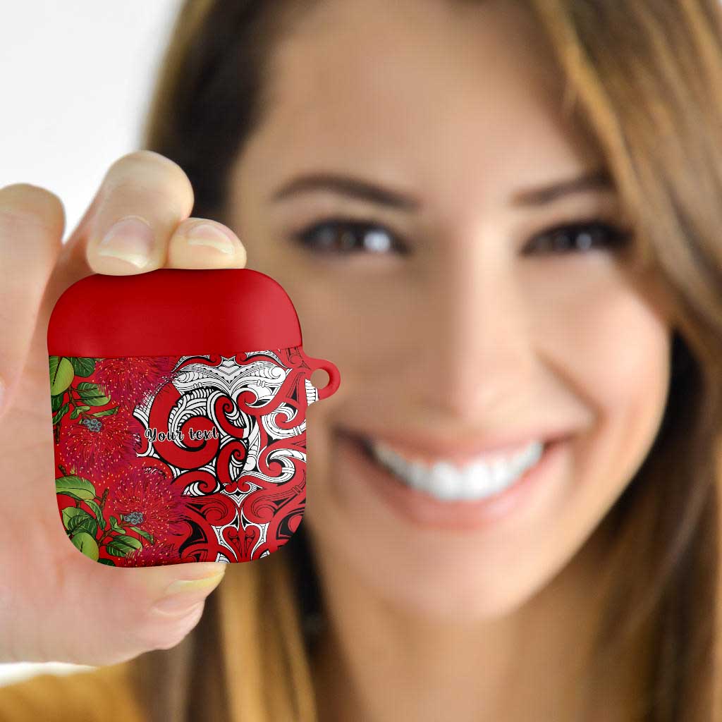 Personalised New Zealand Koru Pohutukawa AirPods Case Meri Kirihimete Aroha for Christmas - Aussie Hoodie