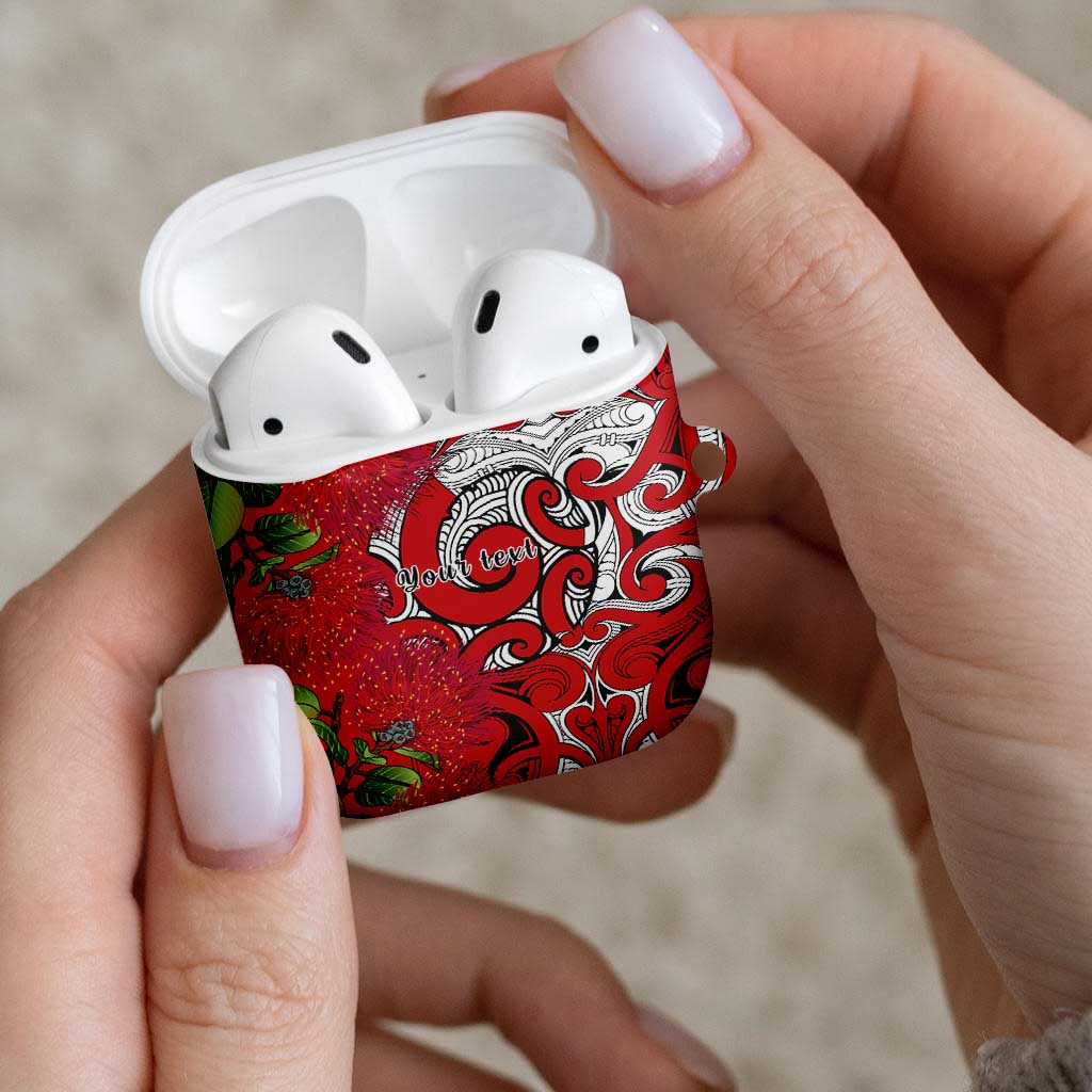 Personalised New Zealand Koru Pohutukawa AirPods Case Meri Kirihimete Aroha for Christmas - Aussie Hoodie