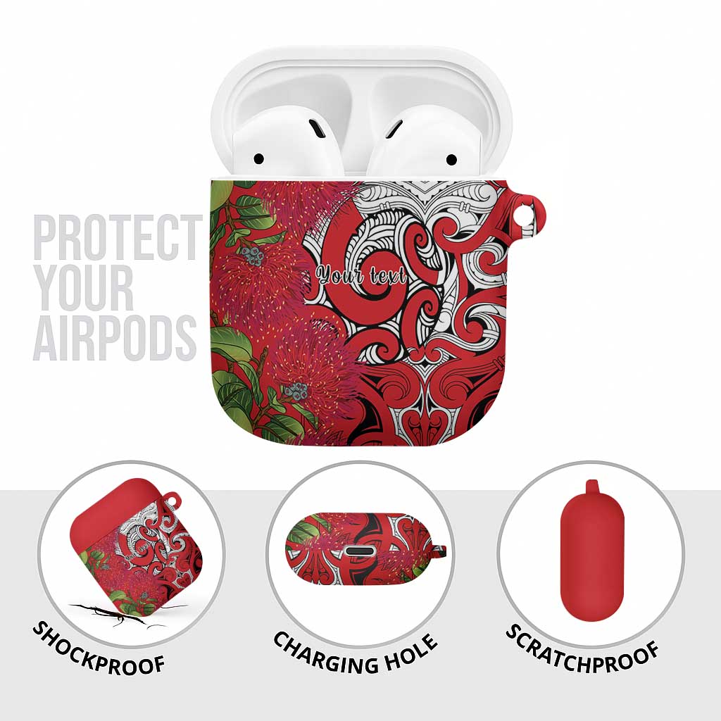 Personalised New Zealand Koru Pohutukawa AirPods Case Meri Kirihimete Aroha for Christmas - Aussie Hoodie
