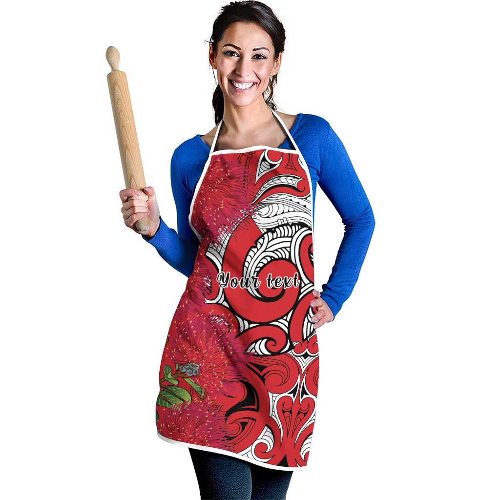 Personalised New Zealand Koru Pohutukawa Apron Meri Kirihimete Aroha for Christmas - Aussie Hoodie